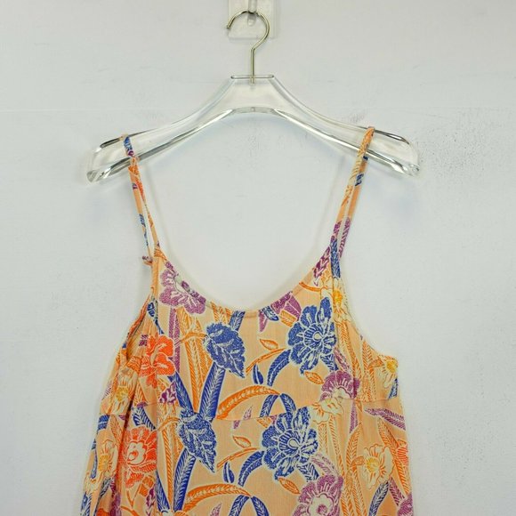 Urban Outfitters Dress Medium Orange Tank Mini‎ Floral Blue Summer Boho Loose - Picture 4 of 10